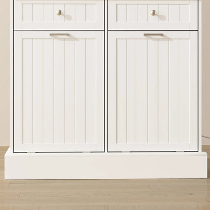 Kitchen Cabinet With Charging Station, 2 Tilt Out Cabinets, Microwave Stand, White Kitchen Pantry Cabinets at Gallery Canada