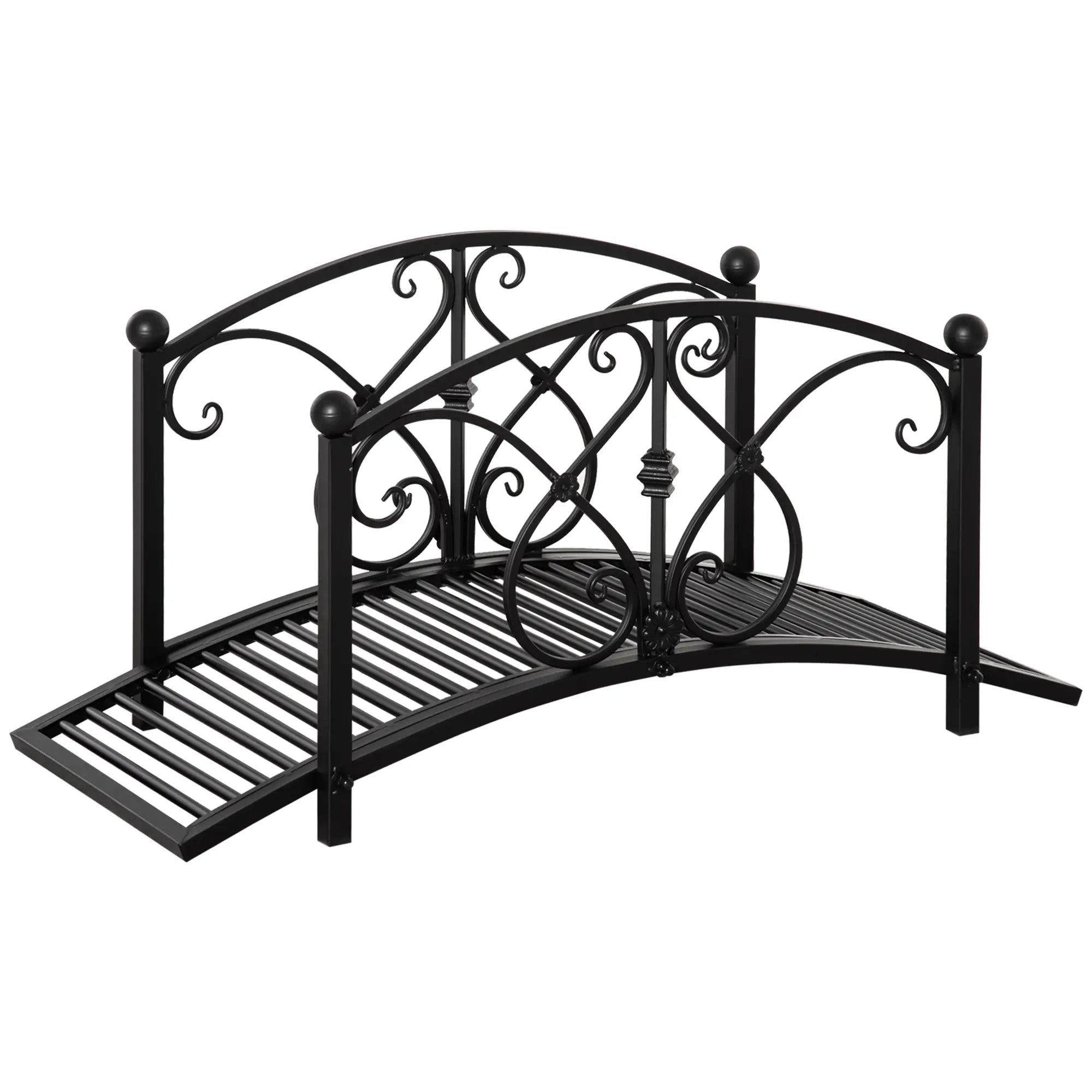 Garden Bridge 3.3FT, Decorative Backyard Pond Bridge, Black Garden Decor Black at Gallery Canada