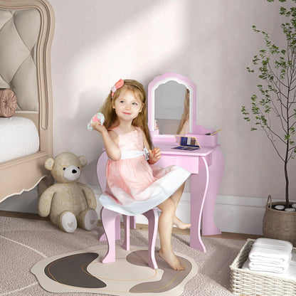 Makeup Vanity With Mirror, Stool, Cloud Design, 3-6 Years, Pink Toy Vanity at Gallery Canada