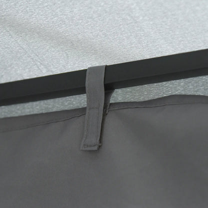 10' x 10' Patio Gazebo, Canopy Shelter with Double-Tier Roof, Dark Grey Gazebos at Gallery Canada