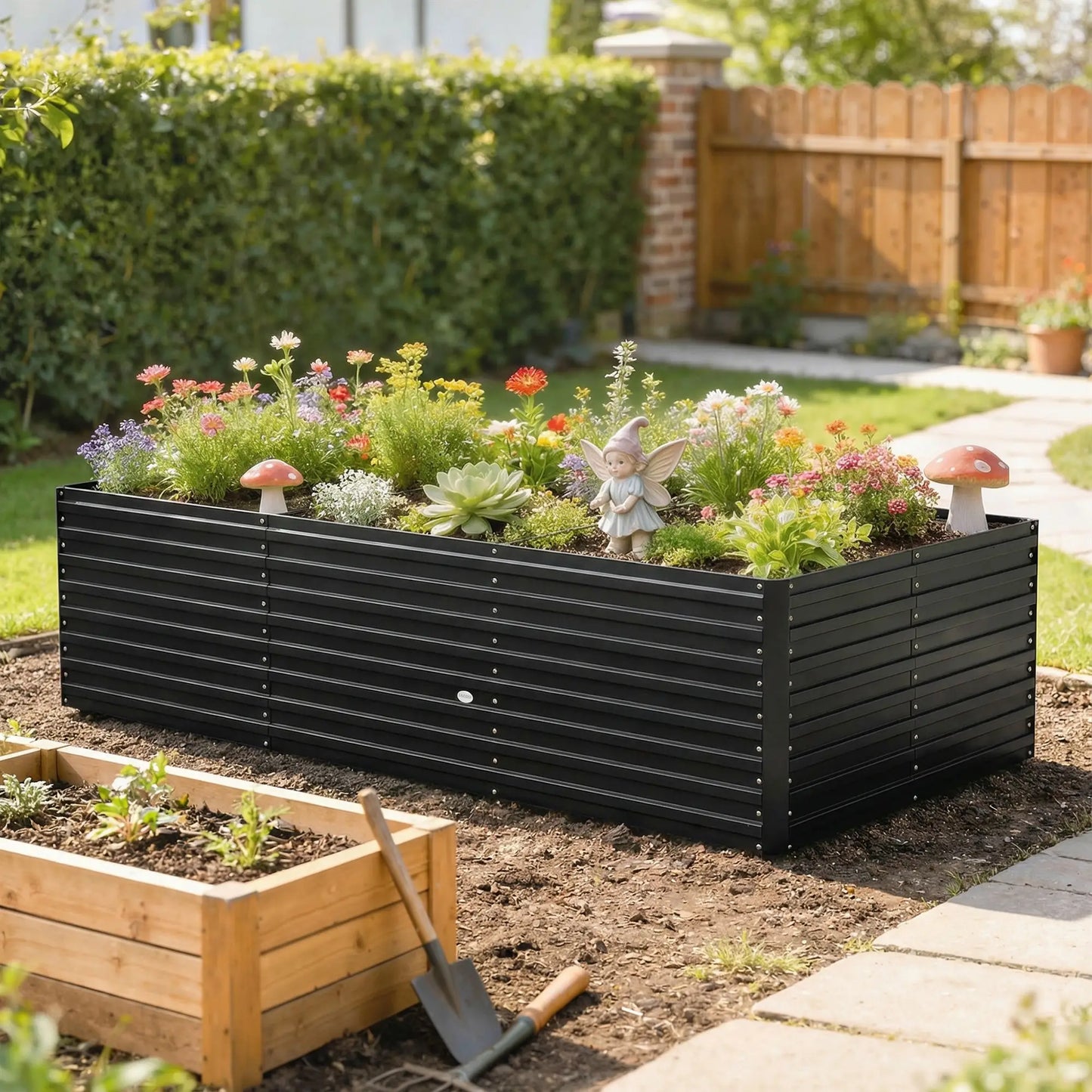 8' x 4' x 2' Raised Garden Bed, Galvanized Planter Box, Black Galvanized Planter Boxes at Gallery Canada