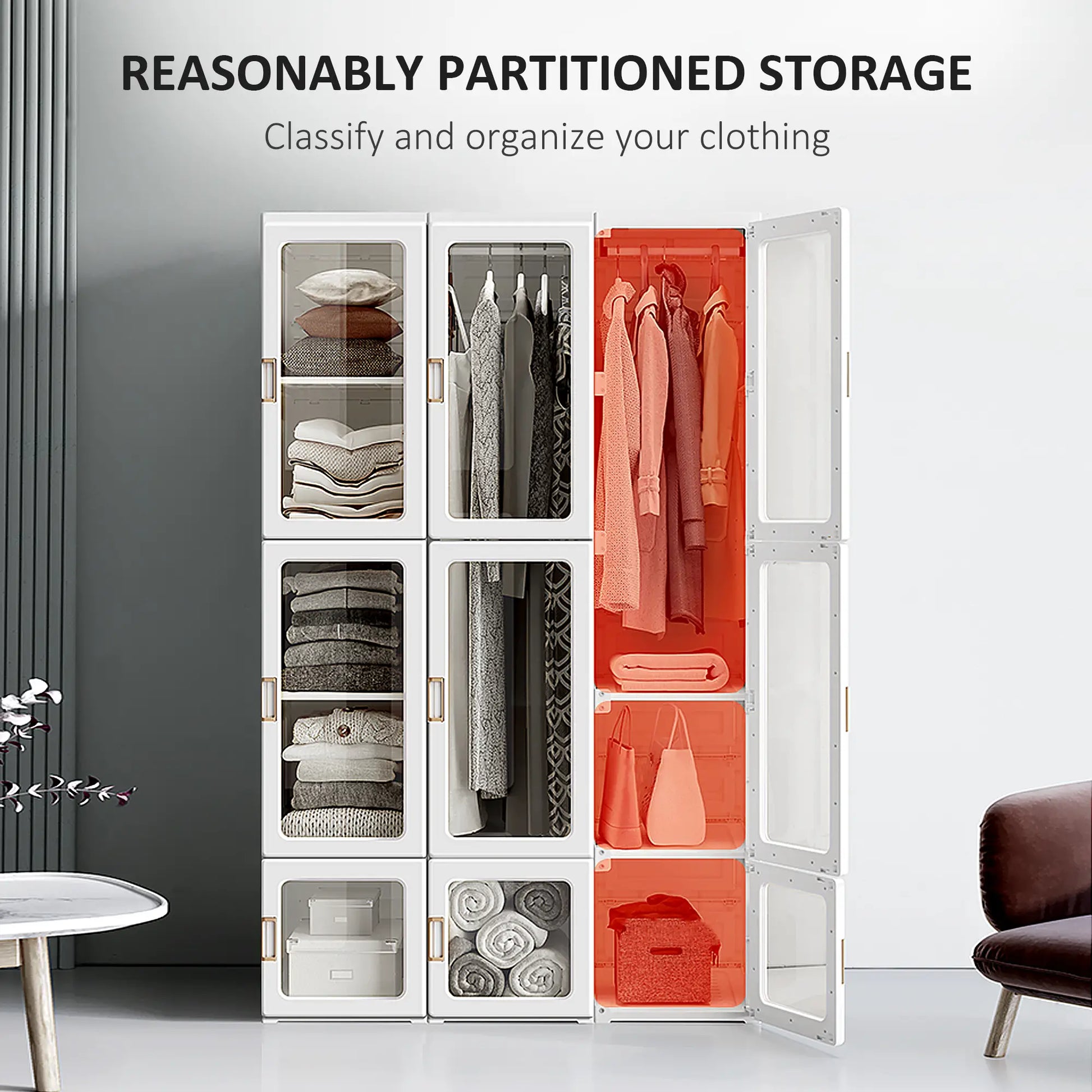 Portable Wardrobe Closet, Foldable Clothes Organizer, White Clothing Storage at Gallery Canada