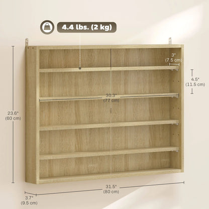 5-Tier Display Cabinet, 2 Glass Doors, 4 Adjustable Shelves, Oak Display Bookshelves at Gallery Canada