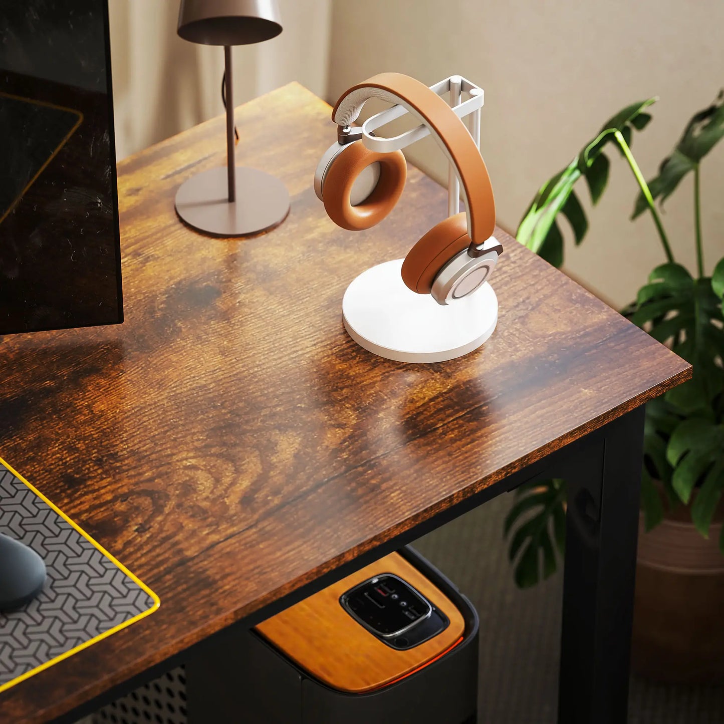 71" Computer Desk, Metal Legs, Rustic Brown Computer Desks at Gallery Canada