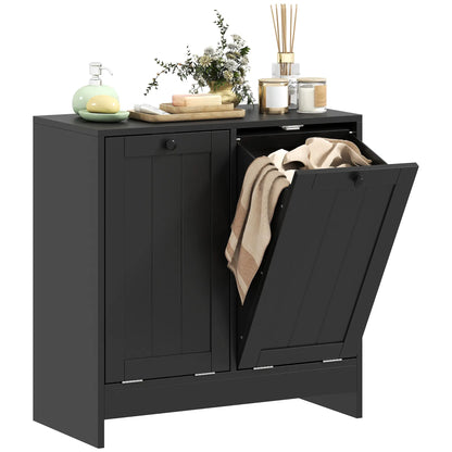 Tilt-Out Laundry Cabinet, 2 Compartments, Black Tilt Out Laundry Cabinets Black at Gallery Canada