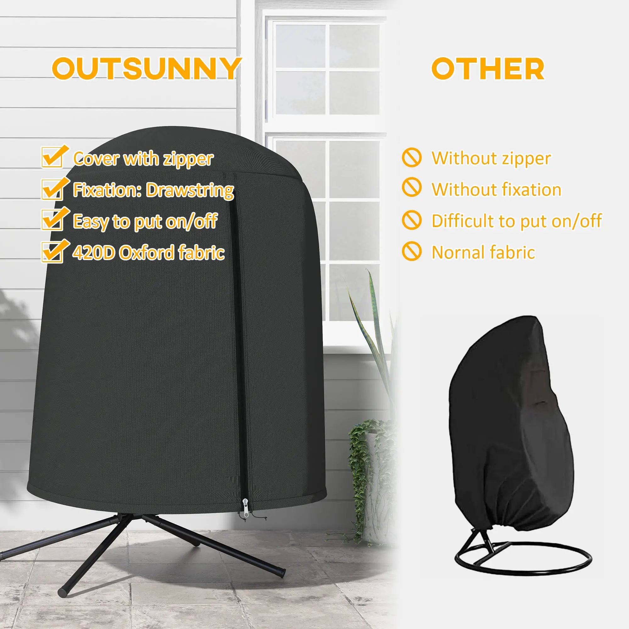 Egg Chair Cover, Waterproof Oxford Fabric, 50.4