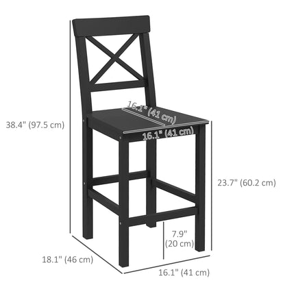 Farmhouse Counter Height Stools Set of 2, Solid Wood, Kitchen Island Bar Stools at Gallery Canada
