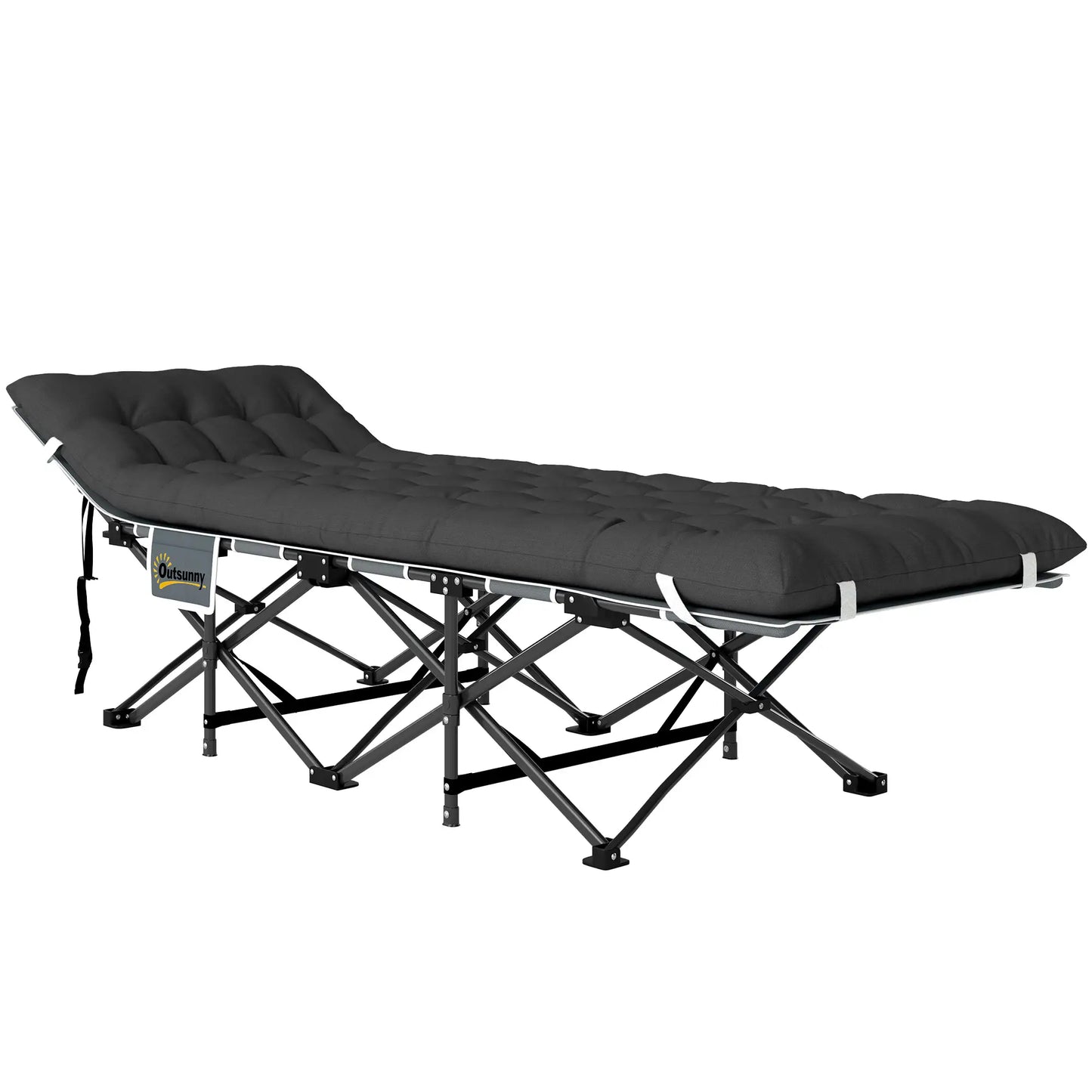 26.8" Wide Folding Bed, Camping Cot For Adults, 330 LBS Max Load, Black Camping Cots Black at Gallery Canada
