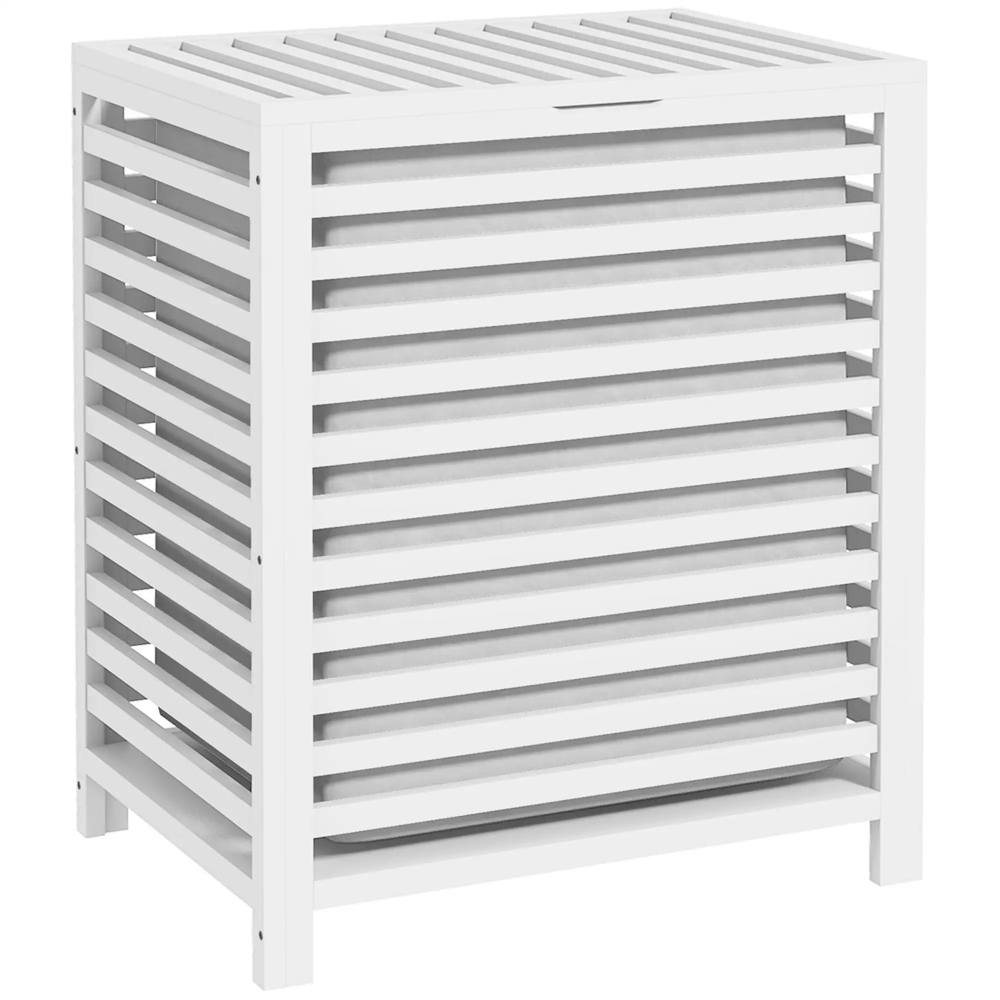 Laundry Basket With Removable Liner Bag, 55L, White Bath Accessories at Gallery Canada