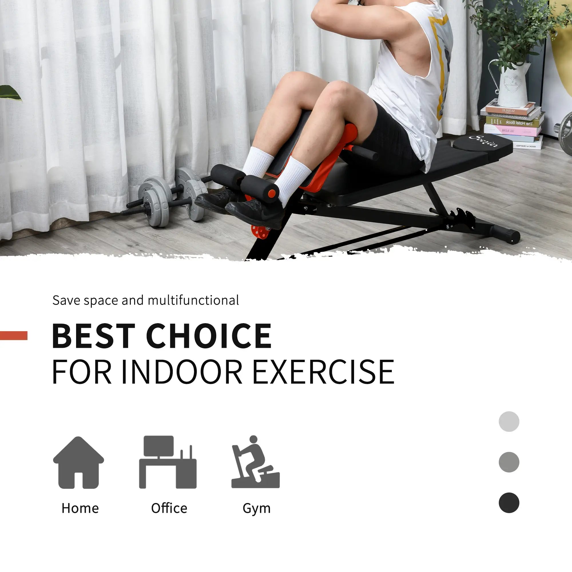 Adjustable Weight Bench, Roman Chair, Hyper Extension, Ab Sit Up, Black and Red Weight Benches at Gallery Canada