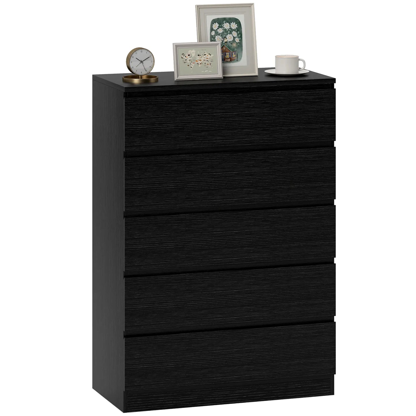 5 Drawer Dresser, Modern Chest for Bedroom, Black Storage Cabinets at Gallery Canada