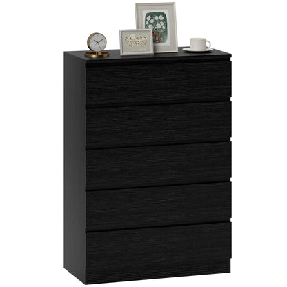 5 Drawer Dresser, Modern Chest for Bedroom, Black Storage Cabinets at Gallery Canada