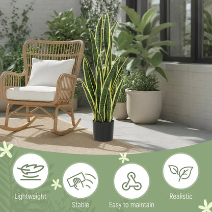 Artificial Tree, 35.4" Artificial Snake Plant with 21 Leaves in Pot for Home, Office, and Living Room, Green Artificial Trees at Gallery Canada