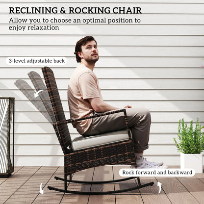 3 Piece Rocking Bistro Set, Wicker Patio Furniture, White Bistro Sets at Gallery Canada