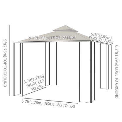 10'x10' Patio Gazebo, Outdoor Garden Canopy, Mosquito Netting Gazebos at Gallery Canada