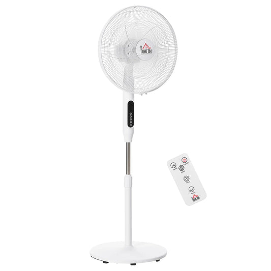 Standing Floor Fan with Remote, Tall Pedestal Fan, White Stand Fans White at Gallery Canada