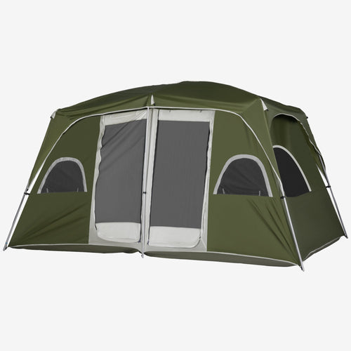 4-8 Person Family Tent, Camping Tent with 2 Room Mesh Windows, Easy Set Up for Backpacking, Hiking, Outdoor, Dark Green