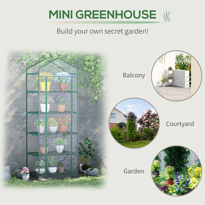 5 Tier Mini Greenhouse, Portable, Transparent, 27.25" x 19.25" x 76", Clear Portable Greenhouses at Gallery Canada