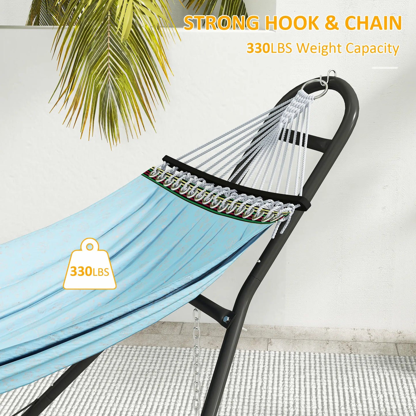 Steel Hammock Stand, Adjustable Height, 109.4", Black Hammock Stands at Gallery Canada