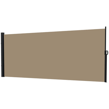 13' x 5' Retractable Side Awning, Outdoor Privacy Screen, Khaki Retractable Side Awning Khaki at Gallery Canada