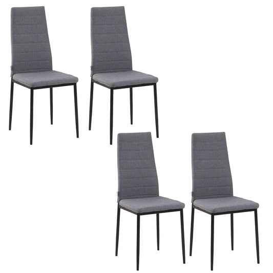 Modern Dining Chairs Set of 4, Upholstered Linen, Metal Legs, Grey Bar Stools Grey at Gallery Canada