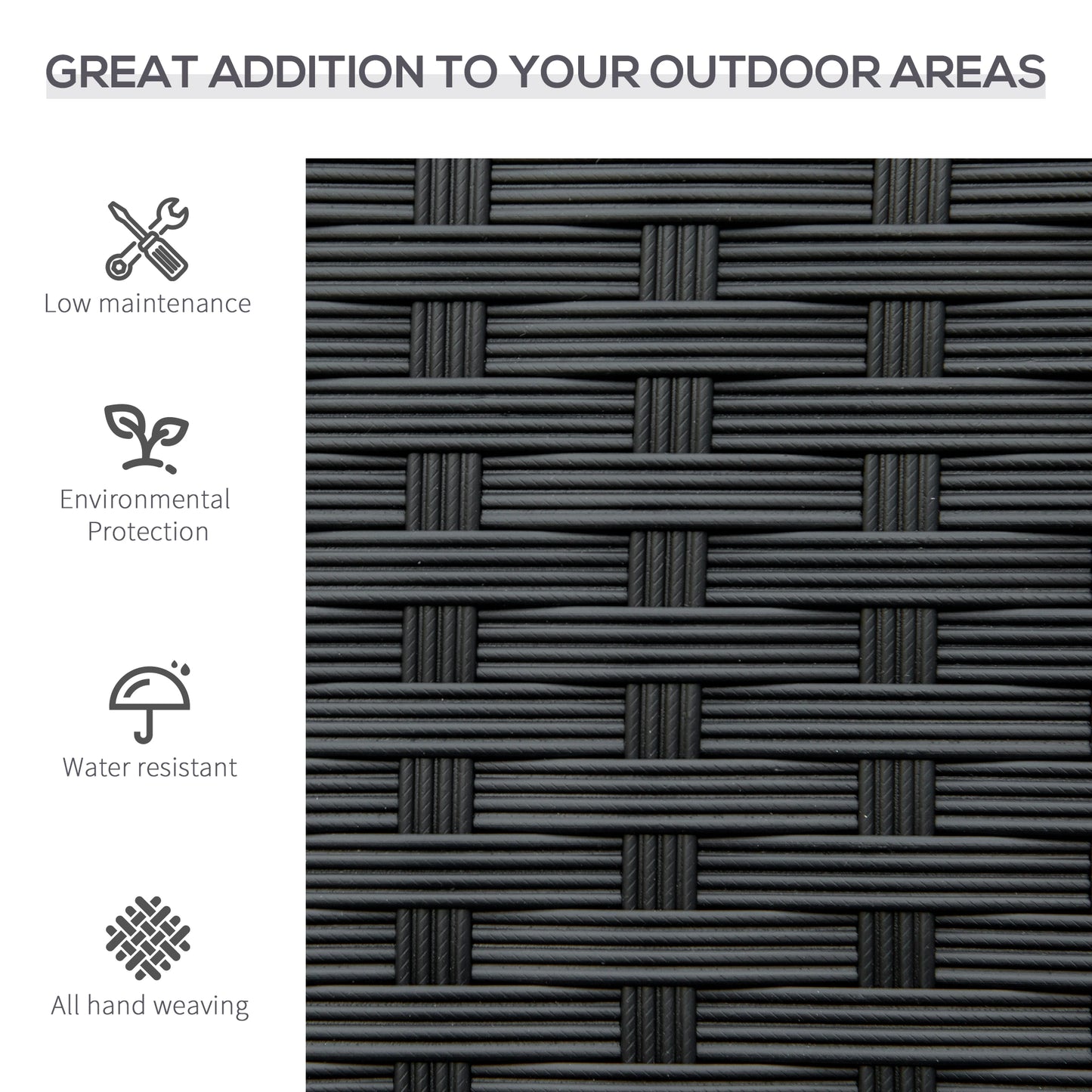 Rattan Wicker Loveseat, Garden Bench, Hand Woven, Portable, Black Patio Chairs at Gallery Canada