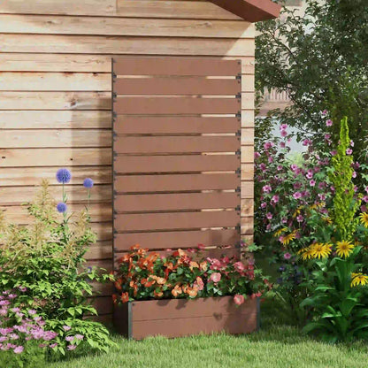 Trellis Planter Box, Raised Garden Bed With Trellis, Light Brown