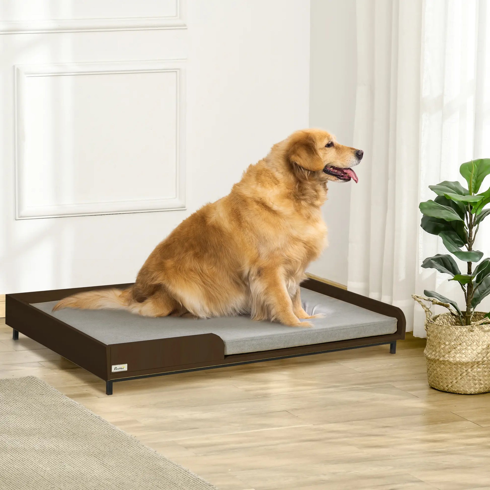 Elevated Dog Bed Frame, Furniture Style Pet Sofa, Large, Brown Elevated Dog Beds at Gallery Canada