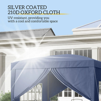 10'x10' Outdoor Pop Up Party Tent Wedding Gazebo Canopy, Blue Pop Up Canopies at Gallery Canada