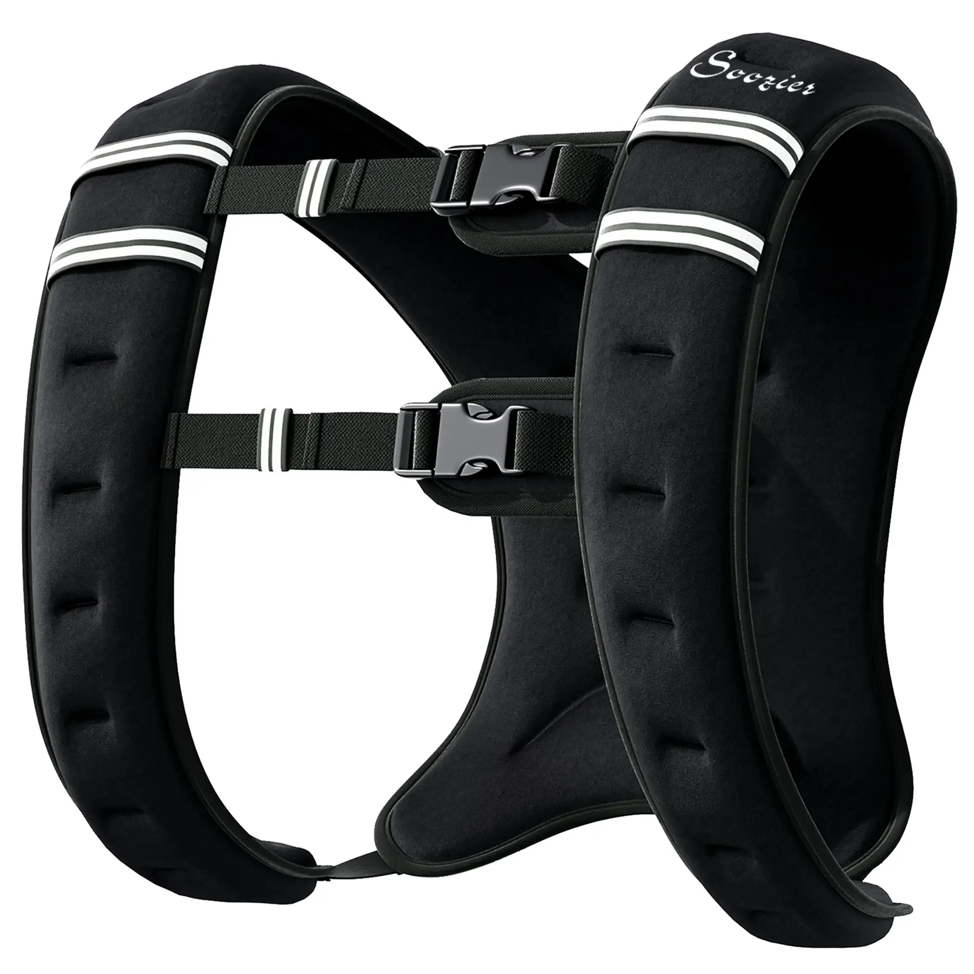 22 lbs Weighted Vest, Adjustable Straps, Pocket, Reflective Strips, Men Women Strength Training Equipment Black at Gallery Canada