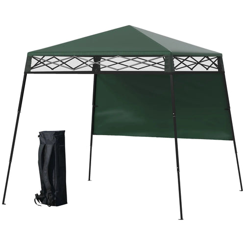 7' x 7' Pop Up Canopy Gazebo Tent, Adjustable Legs, Green