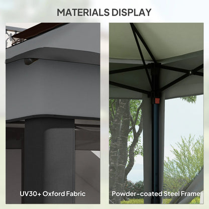 10.7 x 10.7ft Pop Up Gazebo, Adjustable Sun Shelter, Dark Grey Pop Up Canopies at Gallery Canada
