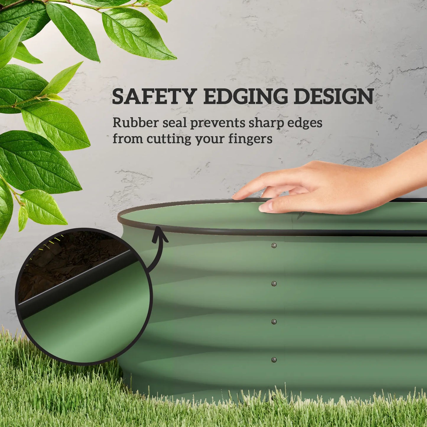 6.5 x 2 x 1.5 FT Galvanized Steel Raised Garden Bed, Green Galvanized Planter Boxes at Gallery Canada