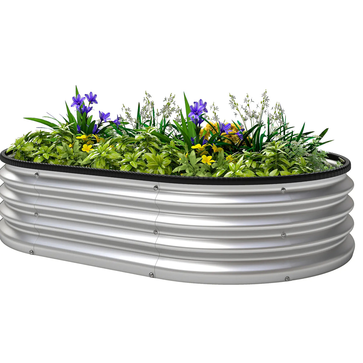 Galvanized Raised Garden Bed, 4 x 3 x 1 ft, Silver Galvanized Planter Boxes Silver at Gallery Canada