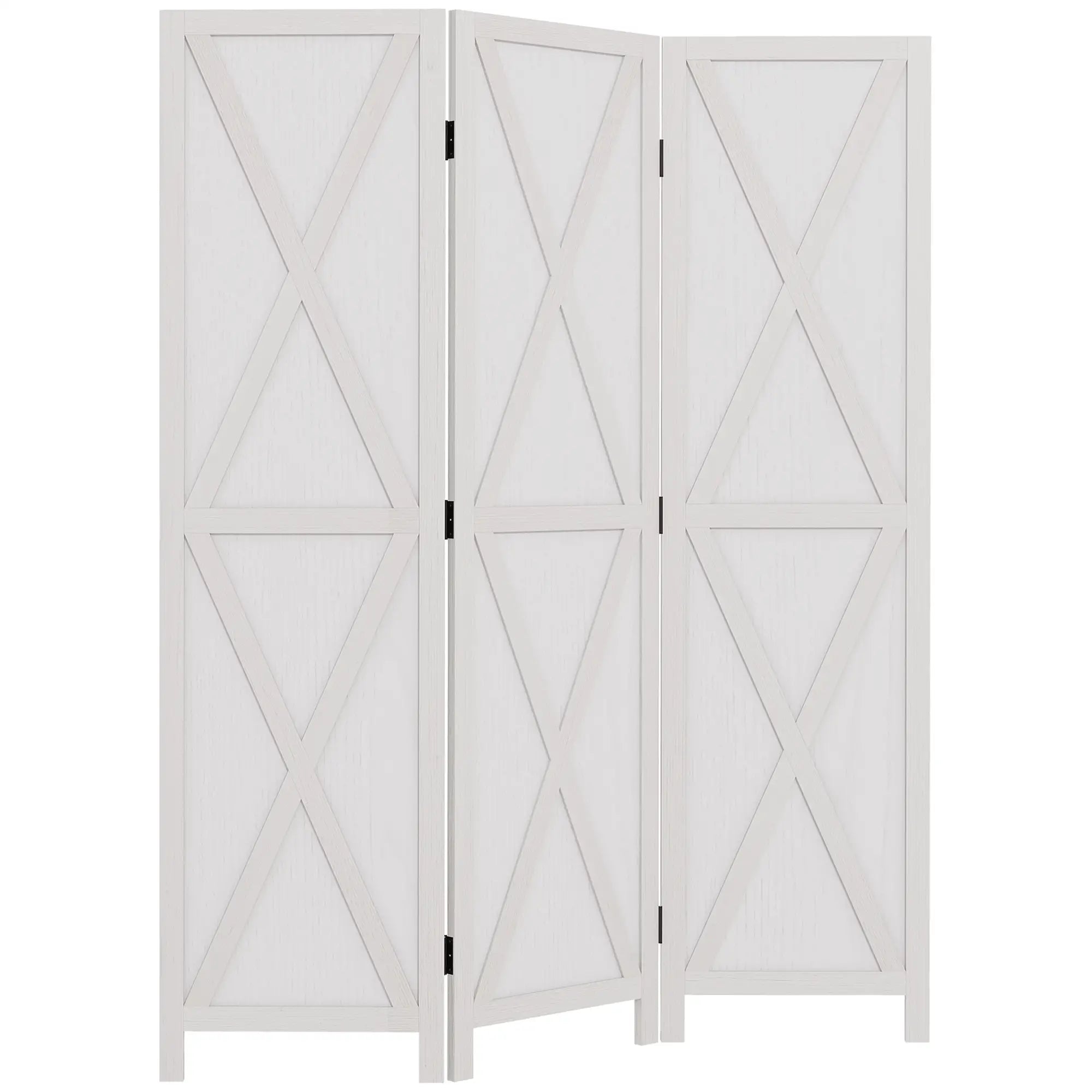3-Panel Wall Partition, Foldable Wooden Frame 5.6FT, White Room Dividers at Gallery Canada
