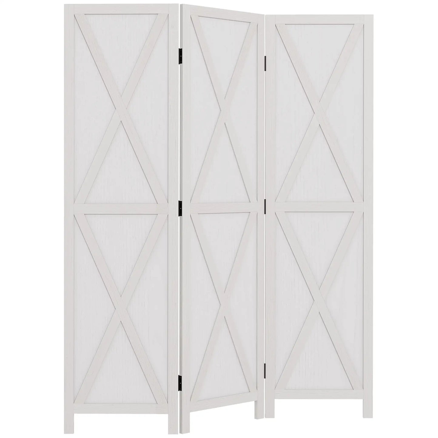 3-Panel Wall Partition, Foldable Wooden Frame 5.6FT, White Room Dividers at Gallery Canada