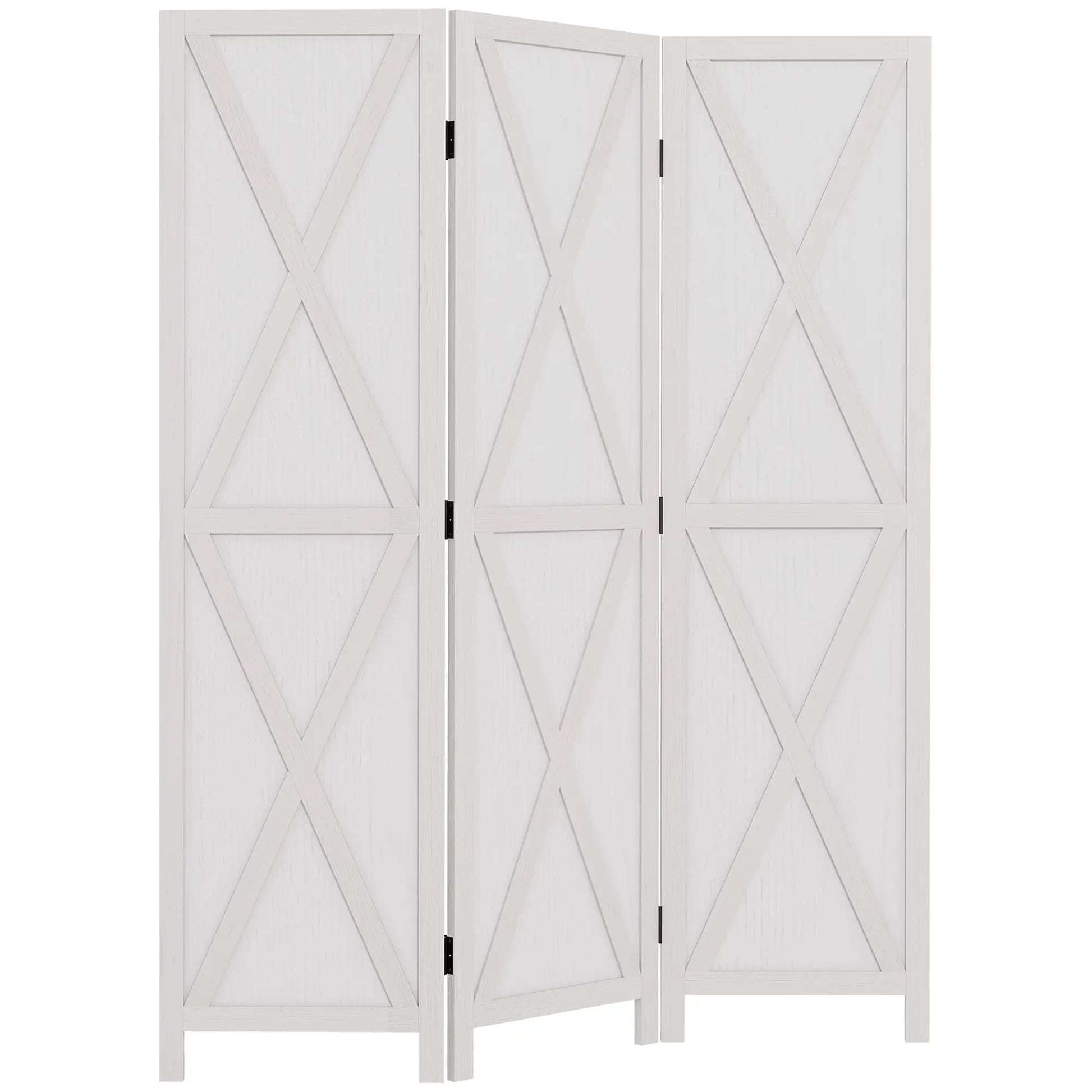3-Panel Wall Partition, Foldable Wooden Frame 5.6FT, White Room Dividers at Gallery Canada