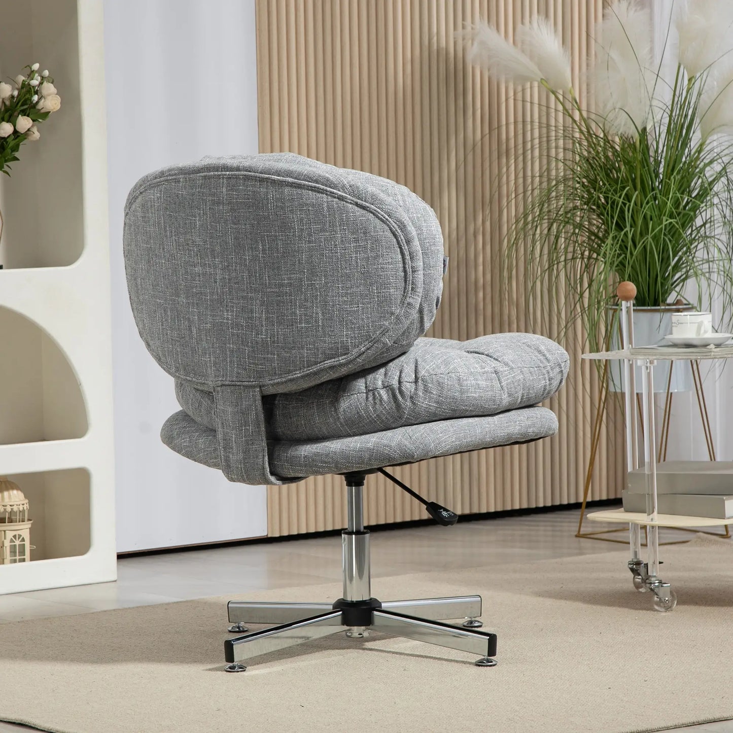 Armless Office Chair, Wide Padded Seat, Adjustable Height, Grey Task Chairs at Gallery Canada