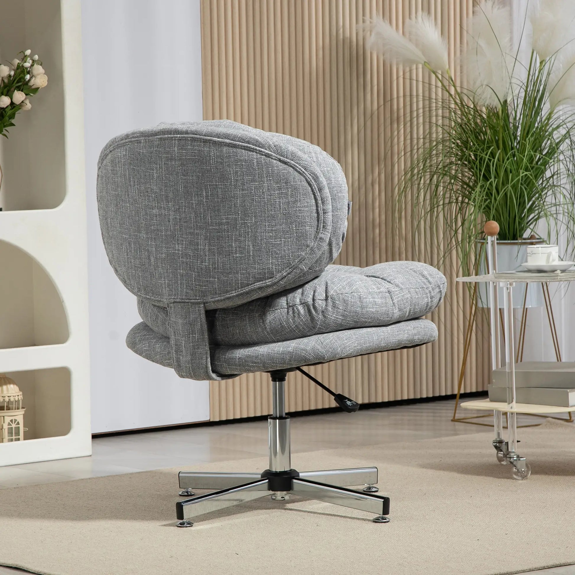 Armless Office Chair, Wide Padded Seat, Adjustable Height, Grey Task Chairs at Gallery Canada