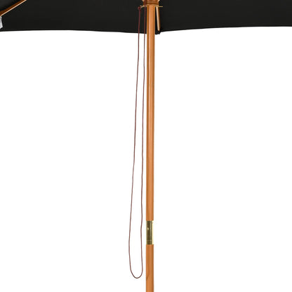 10' x 8' Wooden Patio Umbrella, Outdoor Sunshade Canopy, Black Sun Umbrellas at Gallery Canada