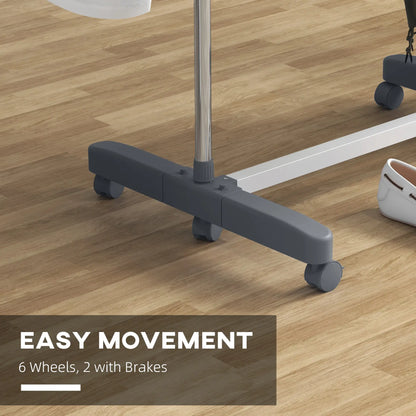 Stainless Steel Folding Clothes Drying Rack, Side Wings, Castors, Indoor Outdoor, Grey Bath Accessories at Gallery Canada