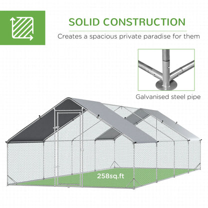 9.8' x 26.2' x 6.6' Chicken Coop, Outdoor Hen House With Cover, Lockable Door Chicken Coops at Gallery Canada