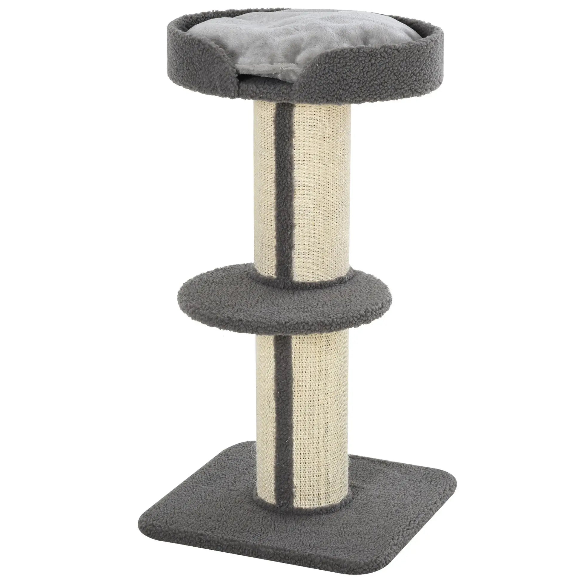 Cat Tree with Scratching Post, Bed, Cushion, Perch, 18" x 18" x 36", Grey Cat Towers at Gallery Canada