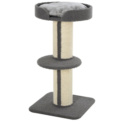 Cat Tree with Scratching Post, Bed, Cushion, Perch, 18" x 18" x 36", Grey Cat Towers at Gallery Canada