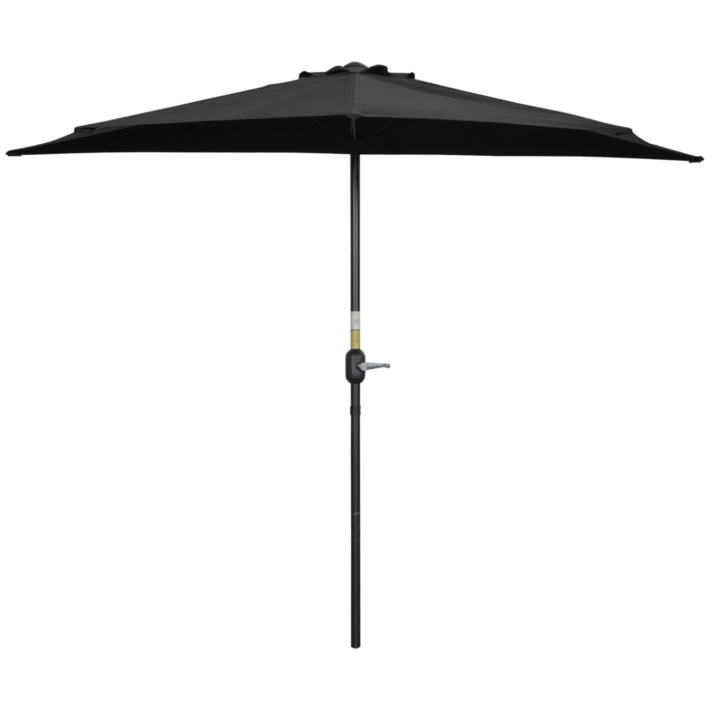 9ft Half Round Outdoor Umbrella, Patio Sun Shade, 5 Ribs, Black Sun Umbrellas Black at Gallery Canada