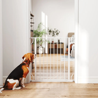 30"-34" Easy Install Pet Gate, Door & Double Lock, Extra Wide, White Houses, Kennels & Pens at Gallery Canada