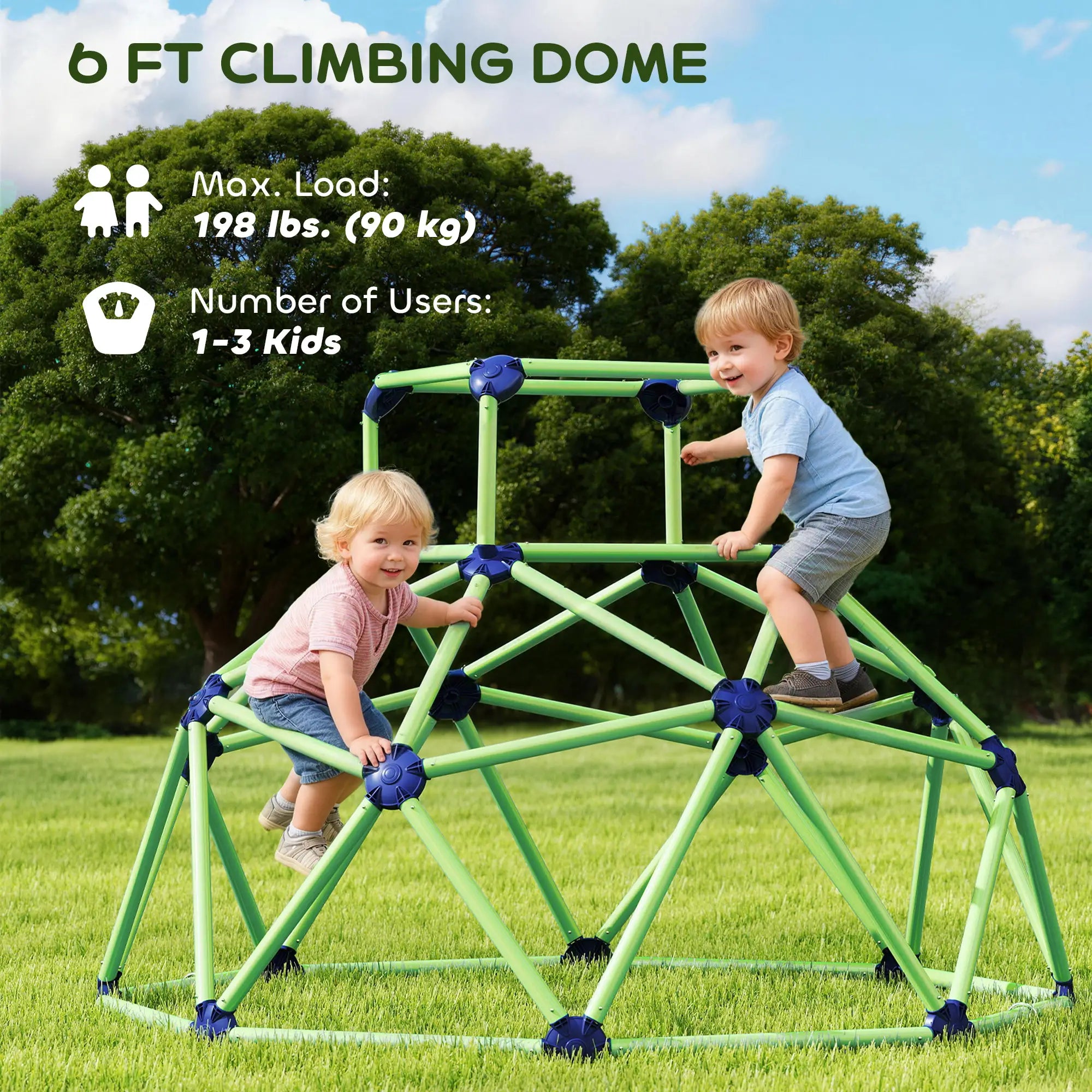 6FT Green Geometric Dome Climber, Indoor Outdoor Jungle Gym, Green Gym Sets & Swings at Gallery Canada