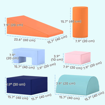 6 Piece Soft Play Equipment, 6-72 Months, Blue, Orange Baby Gym & Playmats at Gallery Canada