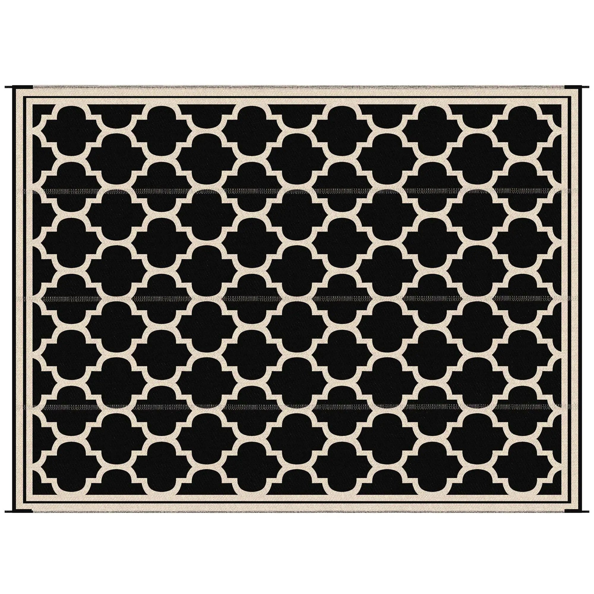 9'x12' Reversible Outdoor RV Rug, Patio Mat, Black Outdoor Reversible Rugs at Gallery Canada