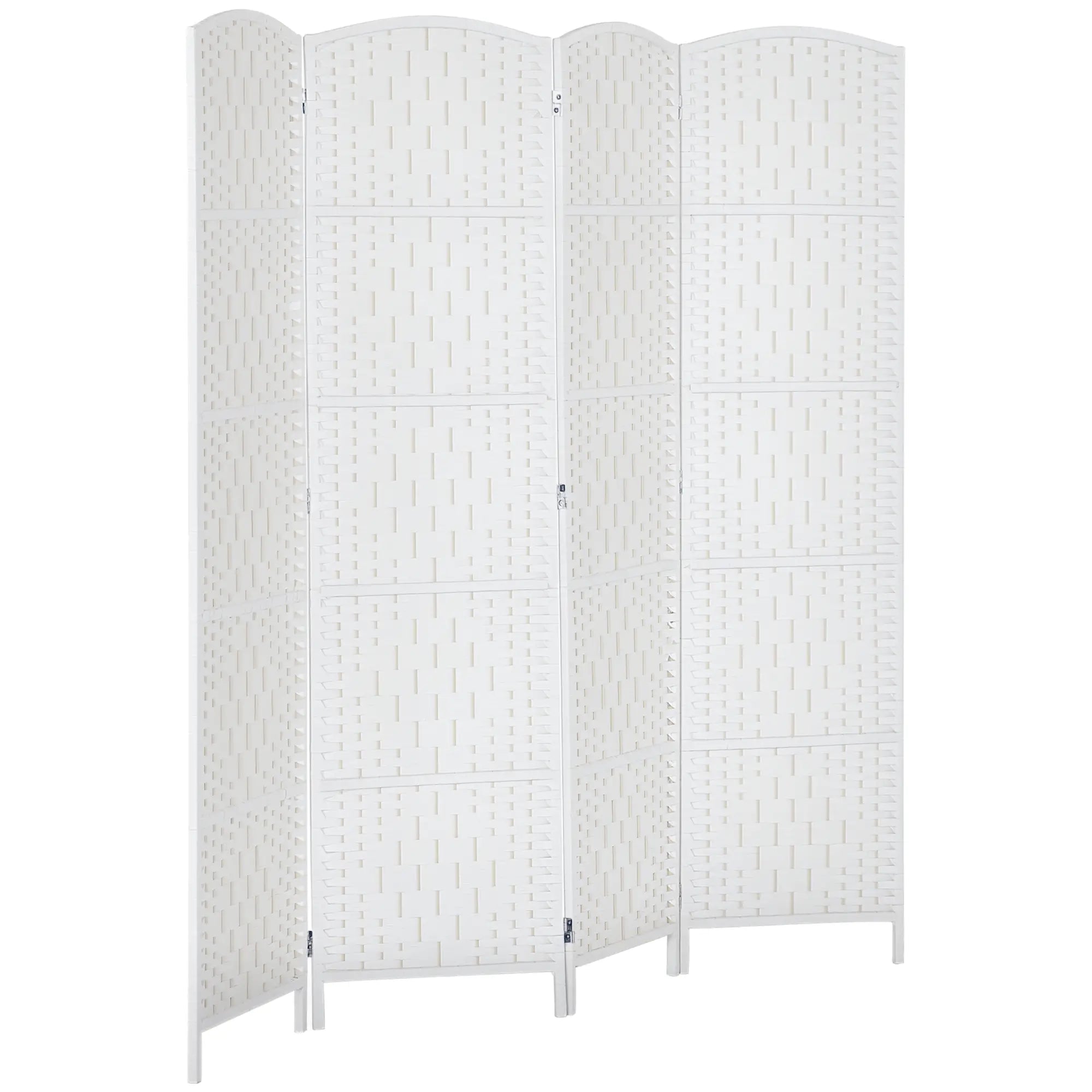6ft 4-Panel Folding Room Divider, Wooden Frame, White Room Dividers at Gallery Canada